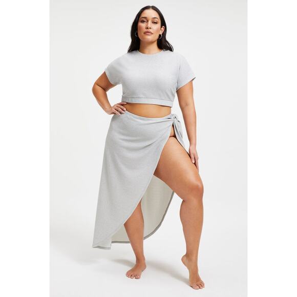 Good American Sparkle Crop Cover-Up Tee in Silver XL NWT - Picture 3 of 10